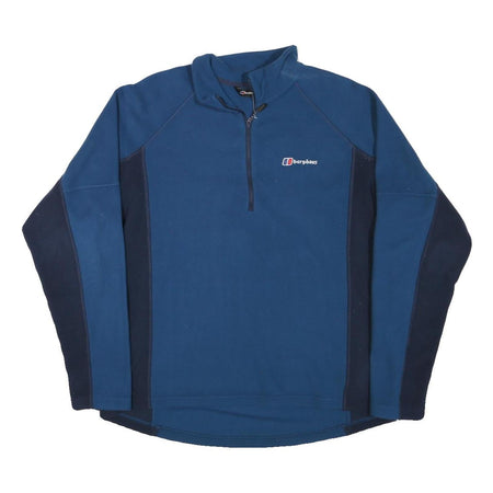 BERGHAUS Mens Blue Navy Polartec Fleece Jacket L Zip Outdoor Activewear