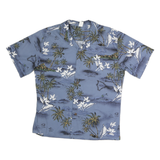 PALM WAVE HAWAII Mens Blue Hawaiian Shirt M Tropical Cotton Casual Summer Beach