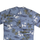 PALM WAVE HAWAII Mens Blue Hawaiian Shirt M Tropical Cotton Casual Summer Beach
