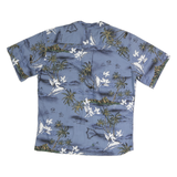 PALM WAVE HAWAII Mens Blue Hawaiian Shirt M Tropical Cotton Casual Summer Beach