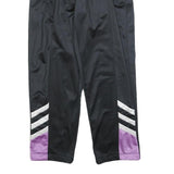 Womens Joggers Black & Purple Regular Tapered M W28 L28 Polyester Comfort Fit