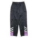 Womens Joggers Black & Purple Regular Tapered M W28 L28 Polyester Comfort Fit