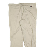 DICKIES Womens Cotton Blend Beige Relaxed Straight Trousers W40 L30 Casual