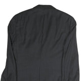 TOMMY HILFIGER Mens Black Pinstripe Wool Blazer Jacket L Button Closure Formal