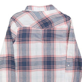 TALLY WEIJL Womens Blue & Pink Check Shirt M Cotton Blend Casual Button Down