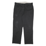 DICKIES Mens Cotton Blend Black Regular Straight Trousers W38 L32 Workwear Zip
