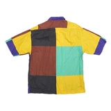 PAUL SMITH Mens Colourblock Cotton Shirt M Button Front Short Sleeve Casual