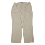 LAUREN RALPH LAUREN Womens Wool Beige Relaxed Straight Trousers W33 L29 Toggle