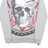 PHILIPP PLEIN Womens Grey Cotton Blend Mini Dress Skull Print Long Sleeve M