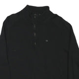 CALVIN KLEIN Mens Black 1/4 Zip L Cotton Blend Pullover Sweatshirt