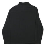 CALVIN KLEIN Mens Black 1/4 Zip L Cotton Blend Pullover Sweatshirt