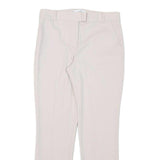 REISS Womens Slim Cream Cotton Blend Slim Tapered Trousers W28 L28 Stylish