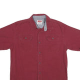 WRANGLER Mens Maroon Cotton Blend Shirt M Button Pocket Casual Western Style