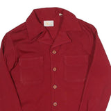 D GALA Womens Red Shirt Long Sleeve Collared S Button Front Top Polyester