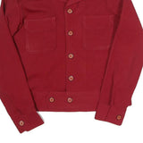 D GALA Womens Red Shirt Long Sleeve Collared S Button Front Top Polyester