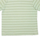 CHAPS Mens Light Green & White Striped Short Sleeve Polo Shirt XL Cotton Blend