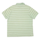 CHAPS Mens Light Green & White Striped Short Sleeve Polo Shirt XL Cotton Blend