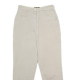 BENSISNON Womens Beige Regular Fit Straight Trousers W24 L27 Classic Zip Pocket