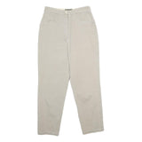 BENSISNON Womens Beige Regular Fit Straight Trousers W24 L27 Classic Zip Pocket