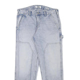 FSBN Mens Regular Fit Light Blue Denim Jeans W33 L30 Cotton Blend Zip Closure