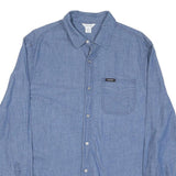 CALVIN KLEIN Mens Blue Denim Shirt M Casual Cotton Blend Long Sleeve