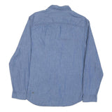 CALVIN KLEIN Mens Blue Denim Shirt M Casual Cotton Blend Long Sleeve