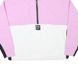 DKNY Womens Pink & White Colourblock Sweatshirt XL Zip Neck Casual Pullover
