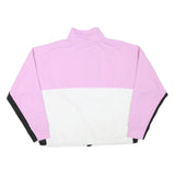 DKNY Womens Pink & White Colourblock Sweatshirt XL Zip Neck Casual Pullover
