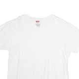 LEVI'S Mens White V-Neck T-Shirt XL Cotton Plain Casual Essential