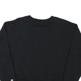 CHAMPION Womens Black Crew Neck M Cotton Blend Sweatshirt Logo Pullover