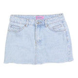 EDIKTED Womens Blue Denim Mini Cotton Blend Skirt XS Casual Summer Fashion