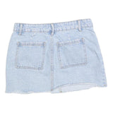 EDIKTED Womens Blue Denim Mini Cotton Blend Skirt XS Casual Summer Fashion