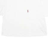 LEVI'S Womens White Cotton T-Shirt L Short Sleeve Crew Neck Pocket Plain