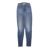 LEVI'S 721 Womens Slim Blue Denim Medium W23 L32 Slim Fit Zip Jeans