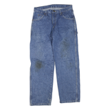 DICKIES Mens Regular Blue Denim Medium Fit Jeans W30 L28 Workwear Cargo Zip