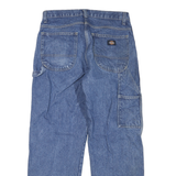 DICKIES Mens Regular Blue Denim Medium Fit Jeans W30 L28 Workwear Cargo Zip
