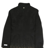 CALVIN KLEIN Womens Black & Brown Leopard Print Zip Jacket L Polyester Blend