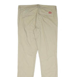 DICKIES Womens Regular Beige Cotton Blend Trousers W34 L33 Casual Workwear Zip