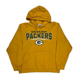 Green Bay Packers Majestic Football Hoodie - Large Yellow Cotton