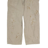 CARHARTT Mens Relaxed Beige Denim Jeans W36 L30 Workwear Cotton Zip Closure