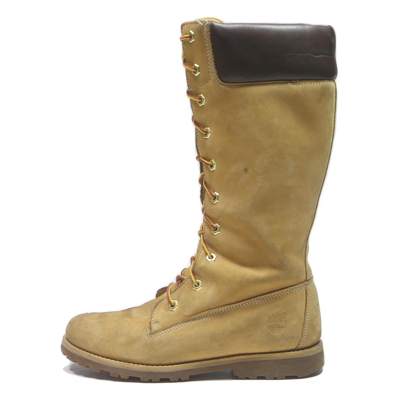 TIMBERLAND 14 Eye Premium Lace-Up Womens Boots Brown & Honey Wheat Leather UK 5