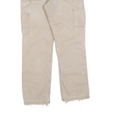 CARHARTT Mens Cotton Blend Beige Relaxed Straight Trousers W32 L30 Workwear Zip