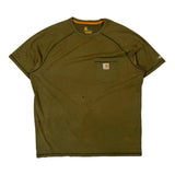 Carhartt T-Shirt - Large Green Cotton