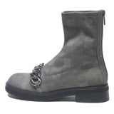 CHARLES & KEITH Womens Ankle Boots Grey Cotton Blend UK 3 Chain Detail Stylish