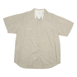 FADED GLORY Mens Beige Cotton Shirt XL Casual Short Sleeve Button Pocket