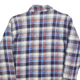 BUD BERMA Lined Mens Blue & White Check Shirt S Button Front Casual Cotton Blend