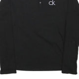 CALVIN KLEIN JEANS Womens Black Long Sleeve Crew Neck T-Shirt M Logo Cotton