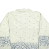 LOUIS GARNEAU Womens Cream & Grey Paisley Zip Nylon Jacket S Woven Casual
