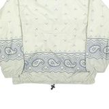 LOUIS GARNEAU Womens Cream & Grey Paisley Zip Nylon Jacket S Woven Casual