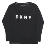 DKNY Womens Black Printed Top Long Sleeve Crew Neck XS Casual Comfort